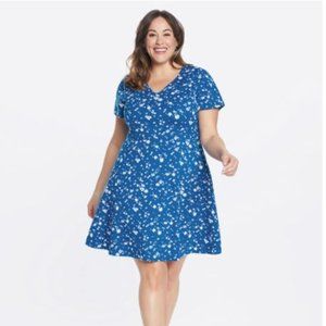 Draper James V-Neck Ponte Love Circle Dress